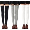 Chalier Womens Thigh High Socks Cotton Striped Over the Knee