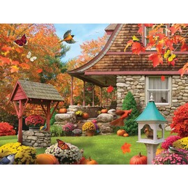 Bits and Pieces - Jigsaw Puzzle for Adults - 18" x 24" - Autumn Well Wishes - Large Piece Colorful Autumn Fall Jigsaw by Alan Giana (500 Piece Puzzle)