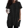 TIYOMI Plus Size Women's Black Shirts 2X Crewneck Summer Knitting