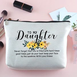 Birthday Gift for Daughter from Mom Travel Makeup Bag Daughter Unique Gift from Mom Christmas Graduation Gifts for Daughter Encouragement Inspirational Gifts for Daughter Travel Case