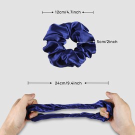 Forbidden Road Large Silk Hair Scrunchies for Women and Girls, 3 Pack (Yellow, Green, Blue)