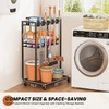Broom Holder with Cleaning Supplies Organizer, Broom Closet Storage Cabinet