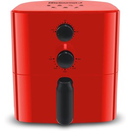 Elite Gourmet EAF-3218R Personal 1.1 Quart Compact Space Saving Electric Hot Air Fryer Oil-Less Healthy Cooker, Timer & Temperature Controls, Red.