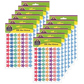 Teacher Created Resources Watercolor Stars Mini Stickers, 378 Per Pack, 12 Packs