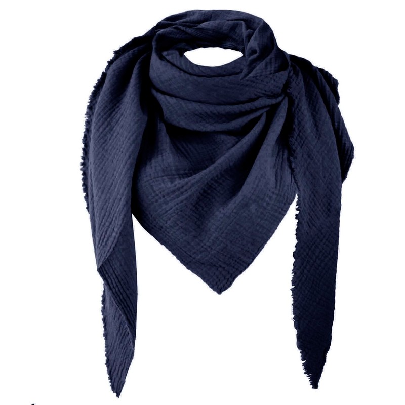 Gloop Women's Scarf XXL Knitted Triangle Scarf Cotton Triangular Scarf