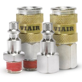 Couplers High Flow 1/4" NPT M & F, Quick Connect Studs 1/4" M & F, With VIAIR LOGO