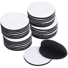 BRAVESHINE Double Sided Adhesive Tapes - 24PCS Self-Adhesive Sticky-Back Hook and Loop Tapes - Carpet Pad Mounting Tape for Wall Decorations or Tools Hanging - Round 2 inch
