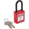 POFET 2pcs Safety Padlock Red, Engineering Plastic Insulated Padlock Security