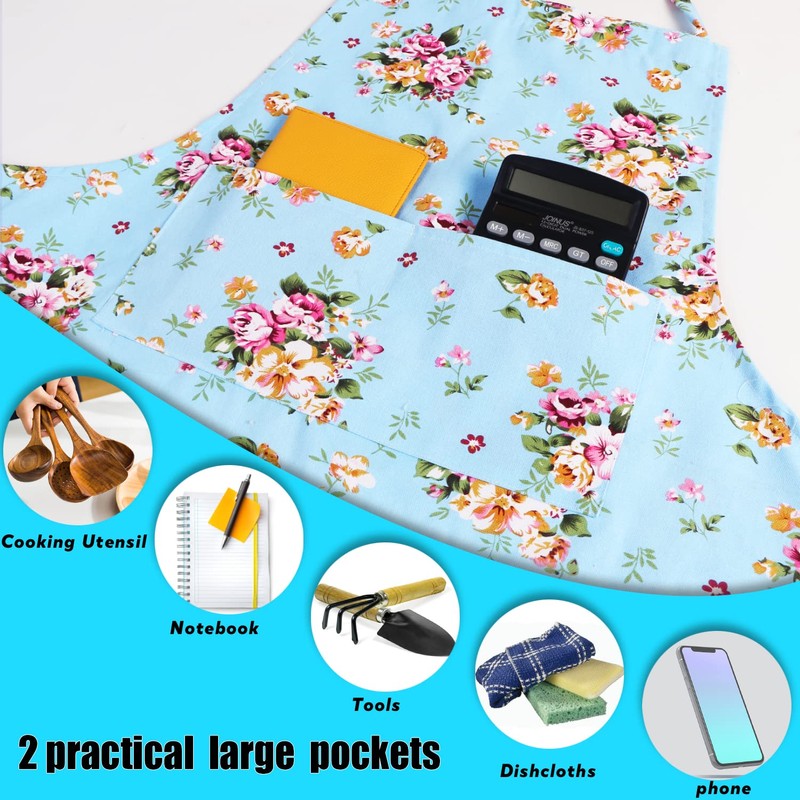 LOLOMLO Oversize Canvas Cotton Apron, Extra Large Aprons with Long