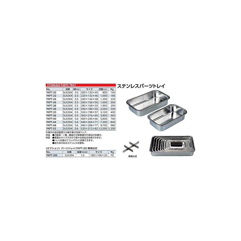 Kyoto Tools (KTC) Stainless Steel Parts Tray YKPT-20