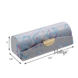 Pale Blue Lipstick Case with Brocade Design