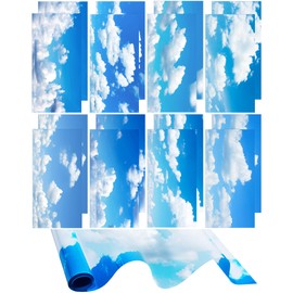 Baquler 16 Pcs PVC Fluorescent Light Covers 2x4ft Ceiling Covers Classroom Filters Ceiling Panels Florescent Light Diffuser with Backlit Film Material for Office School Hospital (Cloud)