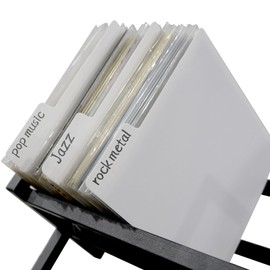 7 Inches Vinyl Record Dividers Hard PP Material Category Tab Double-Side Plastic Record Guides for EP, Album Crate, Bookshelf Organizer (5)