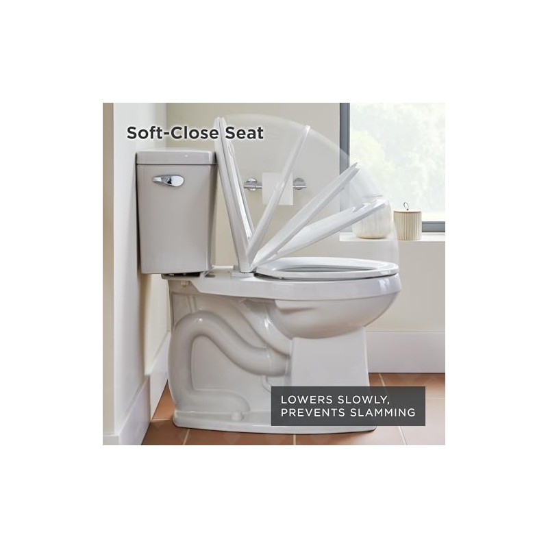 Gerber Elongated Toilet Seat with Cover, Soft Close, No Slam,
