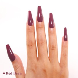 Imtiti Red Gel Nail Polish, Red Brown Gel Polish High Gloss Soak Off UV LED Nail Gel Polish Red Bean Autumn Winter Gel Polish Nail Art Manicure Salon DIY Design Gel Nail Kit 10ML