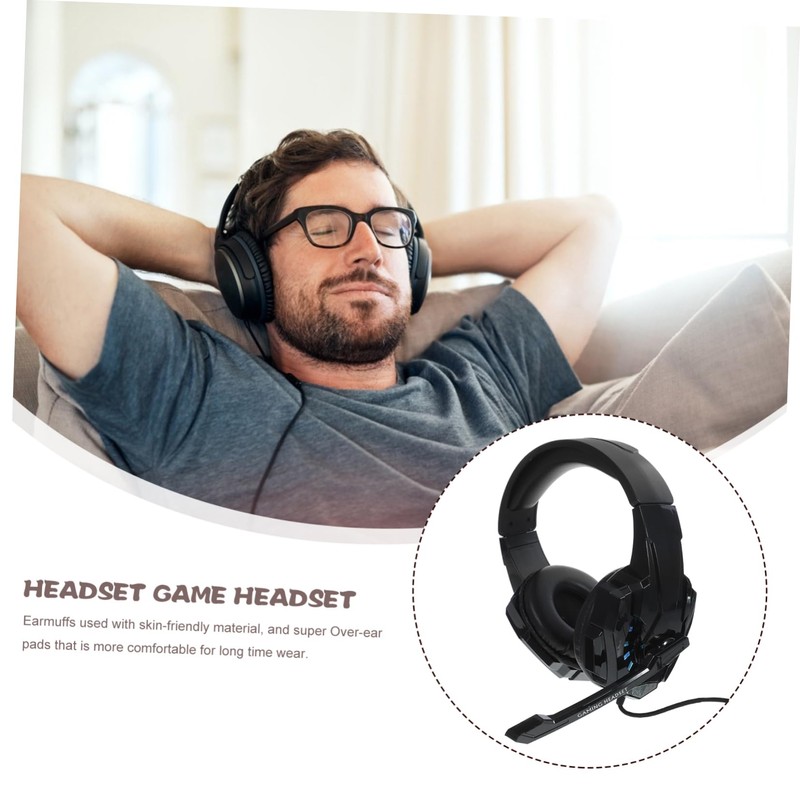 TEHAUX 1Pc Luminous Gaming Headset with Microphone Comfortable Over Ear