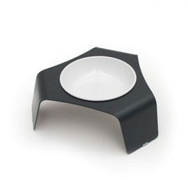 LucyBalu® Ergonomic Cat Bowl Raised | Raised Feeding Bowl for Cats | Ergonomic Feeding Bowl & Water Bowl for Cats | Drinking Bowl Cat | Cat Feeding Station with 1 Feeding Bowl | Anthracite