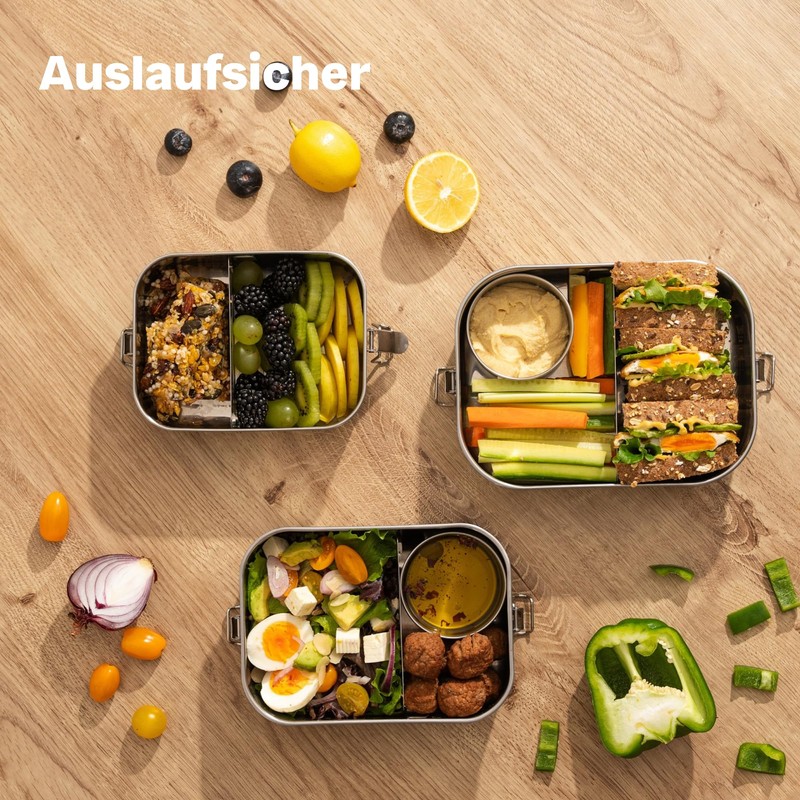 SILBERTHAL Small Stainless Steel Container with Lid Round - Leak-proof