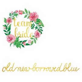 Tattoo Crew Team Bride Bridal JGA® Gold Tattoo Kit Flowers Temporary Tattoo (Set of 12