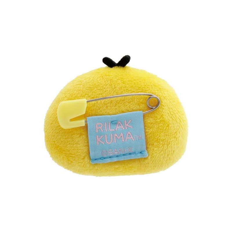 San-X Rilakkuma Emojizu Plush Stuffed Toy Badge Kiiroitori B AB27106