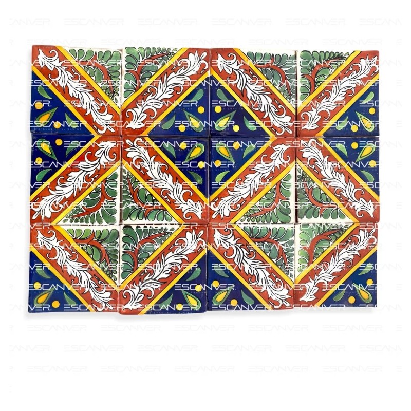45 Pieza Azulejo Talavera 10cm Diferentes Colore Confeti Msi