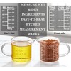Ackers Etched Graduated Glass Measuring Cup - [Insulated Handle |