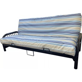 Danfuton Water Resistant Full Size Futon Cover, Mattress Slipcovers Blue Stripes