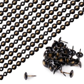 Antrader Upholstery Tacks Strips 10Pcs 1Meters Decorative Nail Strips Trim for Sofa Headboard Chair Furniture Decorative Nail with Single Tacks (11mm Bronze)