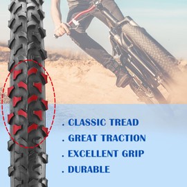SIMEIQI 2 Pack Bike Tires 16"x1.95" Compatibel with 16x1.75/1.95" Replacement Foldable Bike Tires with Levers for Mountain Trail Bicycles