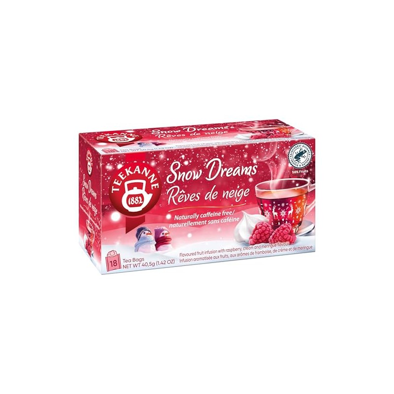 Teekanee Snow Dreams Flavoured Fruit Infusion Tea with Raspberry, Cream,