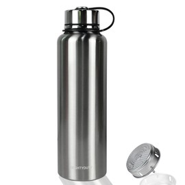 Mightyduty Stainless Steel Flask, 610 ml, 800 ml, 1100 ml, 1500 ml, Vacuum-insulated Water Bottle, Stainless Steel Flask, 6 - 24 Hours Hot or Cold, Double Wall-insulated Sports Water flask, silver, 1500ml