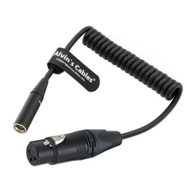 Alvin's Cables Mini XLR 3 Pin Male to XLR 3 Pin Female Coiled Audio Cable for Blackmagic Pocket Cinema Camera BMPCC 4K/6K, Video Assist 4K, Sharp 8K Cam
