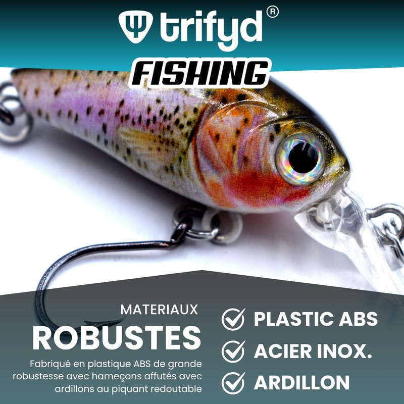 trifyd ® - Swimming Fish Trout Cranckbait 4cm Trout Box