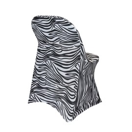 Your Chair Covers - Stretch Spandex Folding Chair Covers (1 Pack, Zebra)