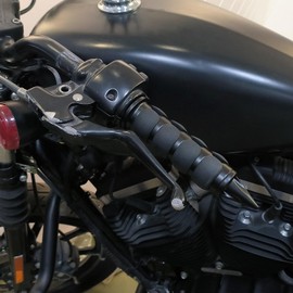 HDBUBALUS 1" Handlebar Grips 25mm Handlebar Throttle Grip Fit for Harley Sportster XL Dyna Softail Touring Street Glide Road King 1995-up Black