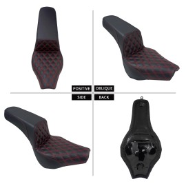 YHMTIVTU Driver Rider Passenger Seat Red For Harley Softail Slim Heritage Classic 18-23