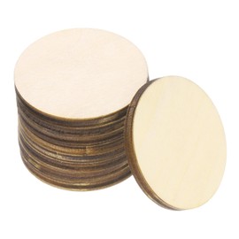 DMiotech Basswood Sheet Round Unfinished Wood Boards 2 Inch x 3/16 Inch Plywood Wood Circles Wood Discs for Crafts Painting Hobby DIY Model Projects, 50 Pack