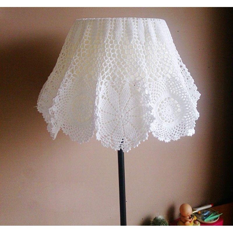Hetao 100% Cotton Handmade Crochet Round Tablecloth Doilies Lace Table