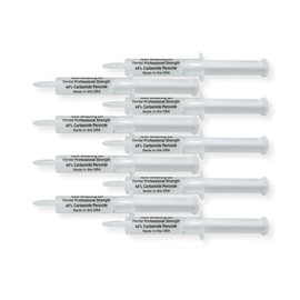White Teeth Global (TM) 44% Carbamide Peroxide 10 (10cc) Syringes of Teeth Whitening Gel - (2) Trays - (1) Shade Guide - (1) Instructions Sheet - at Home Teeth Whitening!