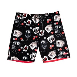 Sullen Eightball Tattoo Lifestyle Graphic Swim Boardshorts Black (US, Numeric, 34, Regular, Regular, Black)