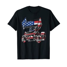 Sprint Car Racing USA Flag T-Shirt