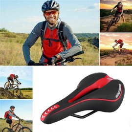 Mountain Bike Saddles - SANWAN Bike Seat Cycle MTB Bicycle Cushion Sports Soft Cushions Gel Pad Seats (Red)