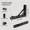 2-Pack Folding Shelf Brackets with 90° Lock & Press-to-Fold Design