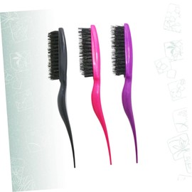 Baluue 3pcs Boar Bristle Curly Hair Comb Set Random Color Scalp Massager for Thick and Curly Hair Mini Massage Brush for Women and Men