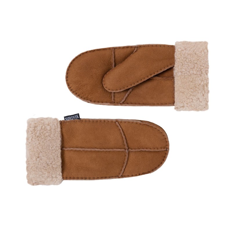 Nordvek Womens Sheepskin Mittens - Adjustable Turnover Cuff # 308-100