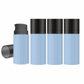 MYOC Blue Airless Bottle Set with Black Pump| 4 Bottles | 15ml | Leak-Proof & Precise Dispensing | Ideal for DIY Beauty & Skincare
