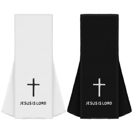VitalCozy 2 Pcs Christian Cross Football Towel with Hook and Loop Closure, Cotton Quarterback Qb Sports Towel with Bible Cross for Football Jesus Faith White and Black
