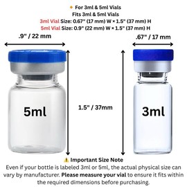 Mini Travel Case for 6 x 3ml & 2 x 5ml 1.5" Tall Vials Portable Storage Solution Fridge or Freezer Safe Boxes Organiser Foldable Black:_Only fits 1.5” tall 3ml & 5ml_RGB Metalic