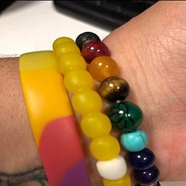 fiona Chakra Bracelet Healing, Chakras Necklace Lotus Yoga, 7 Chakra Jewelry For Women, Lava Beads Real Stones, Gift For Her 1 pc (Chakra Beaded Bracelet)