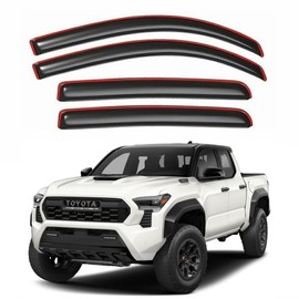 EZ Motoring In Channel Window Sun Rain Visor Wind Guard Fit 2024-2025 Toyota Tacoma Crew Cab